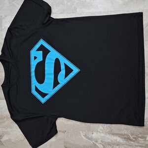 Black T-Shirt with Blue Superman Logo